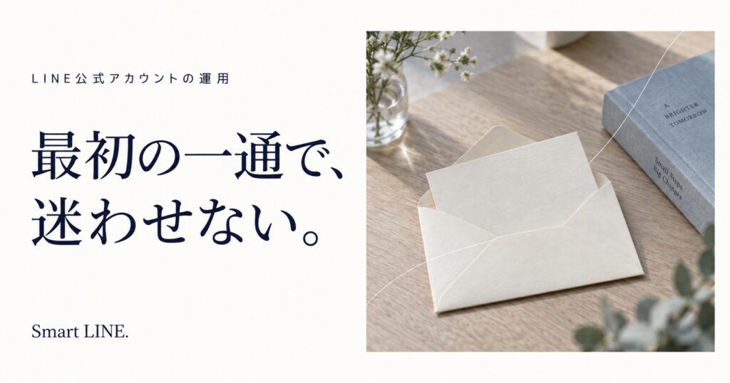 最初の一通で、迷わせない。LINEのあいさつメッセージ。